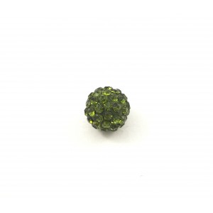 Pave bead 10 mm olive green